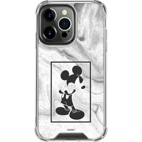 Disney Mickey Mouse Shape on Marble iPhone 16 Pro Clear Case